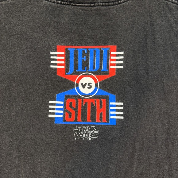 Vintage 90s Star Wars Jedi Vs Sith Episode 1 Movie Promo Black Large T-Shirt - Picture 10 of 11